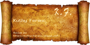 Kuthy Ferenc névjegykártya