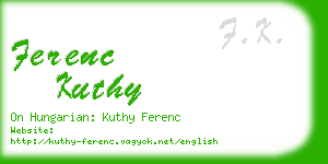 ferenc kuthy business card